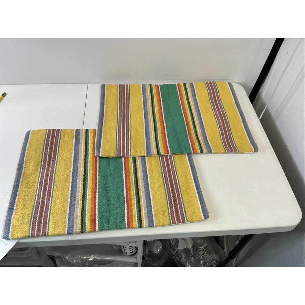 New Lot of 2 Pottery Barn 14" x 20" Lumbar Pillow Cover Rockport Stripe Western